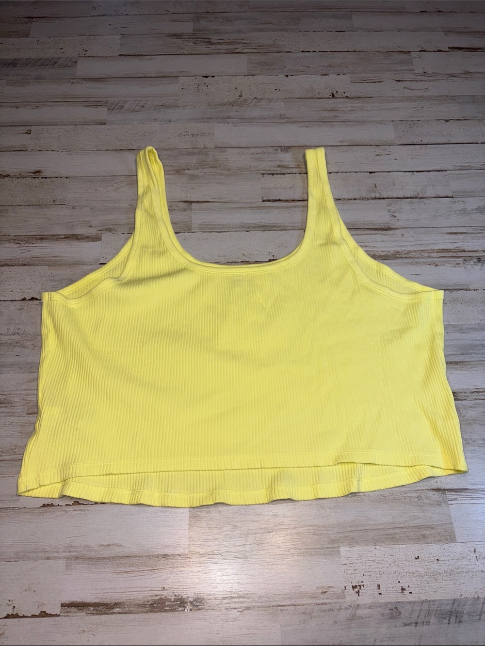 Old Navy Yellow Ribbed Crop Tank Top Plus Size 4X - Picture 8 of 11